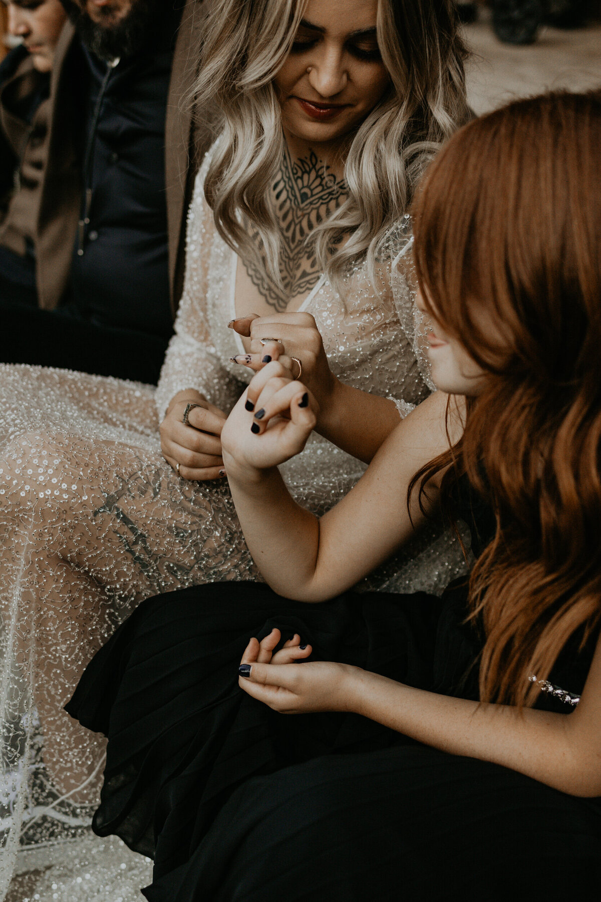 bride and step daughter pinky promising