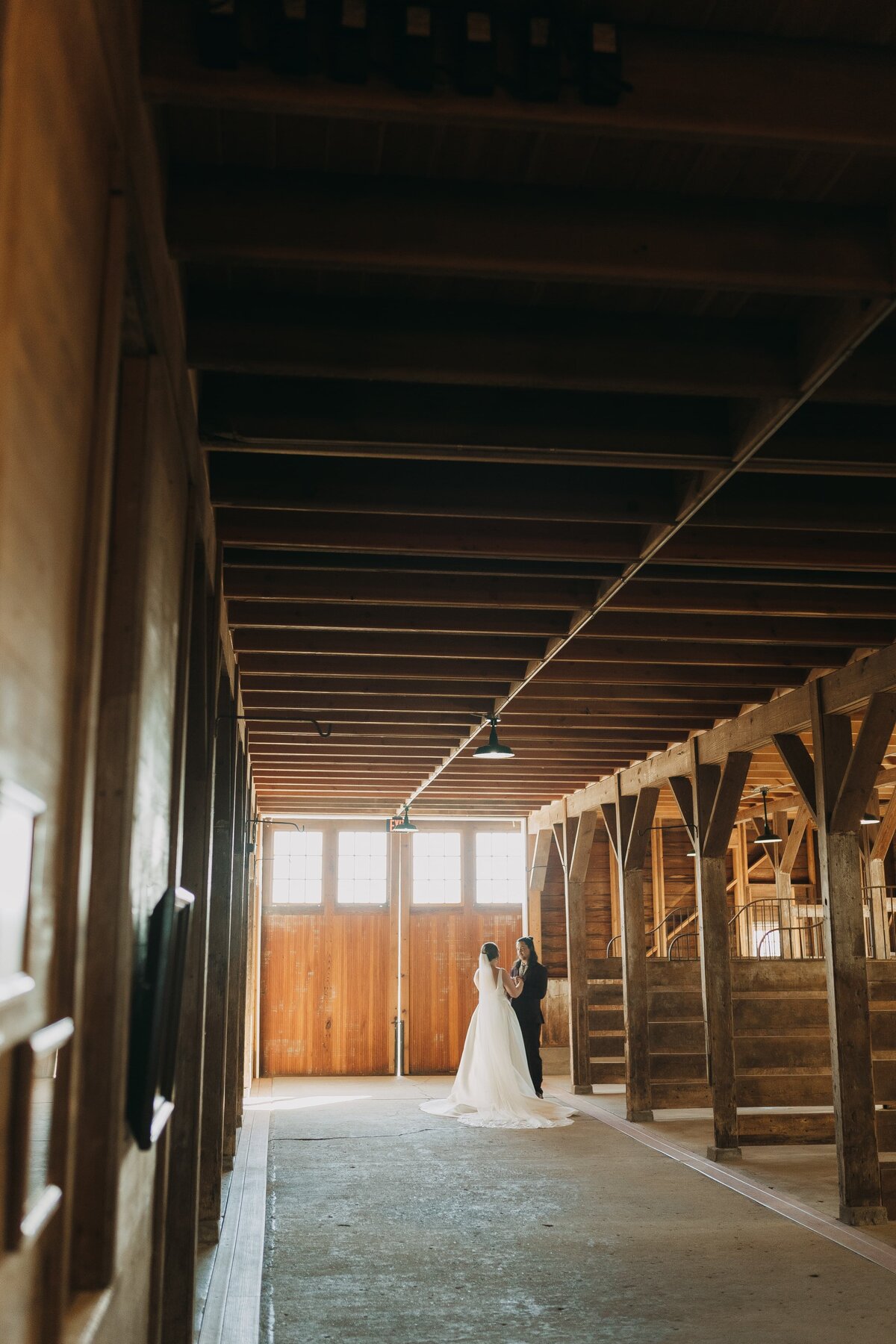 private moment of bride and groom before ceremony