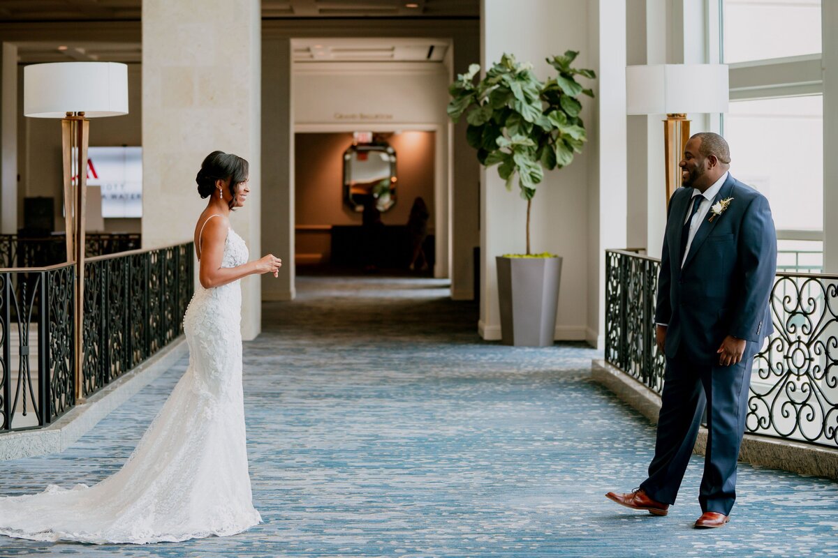 4 - Marriott Water Street Wedding First Look - Tampa Bay Wedding Planner