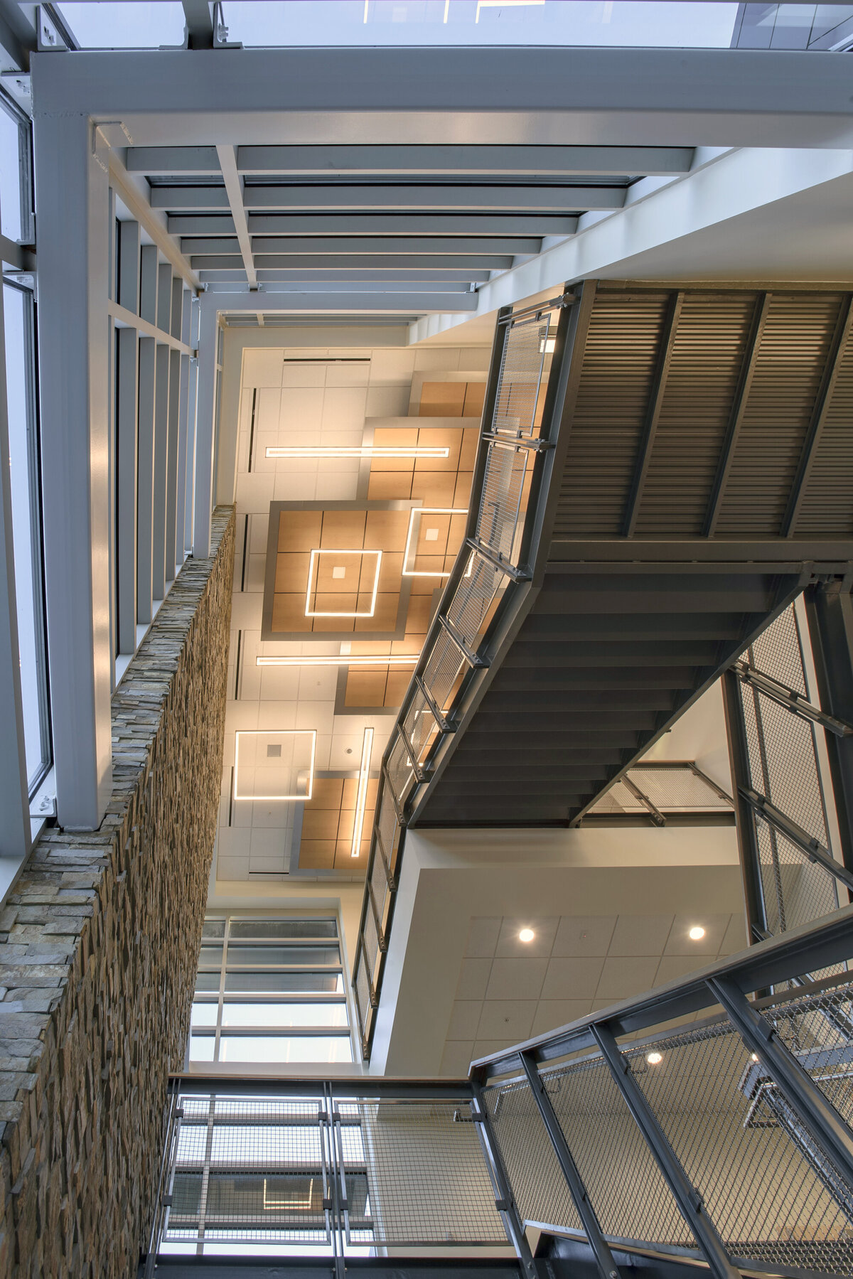 interior stair tower at The Walker School Warren science & technology building