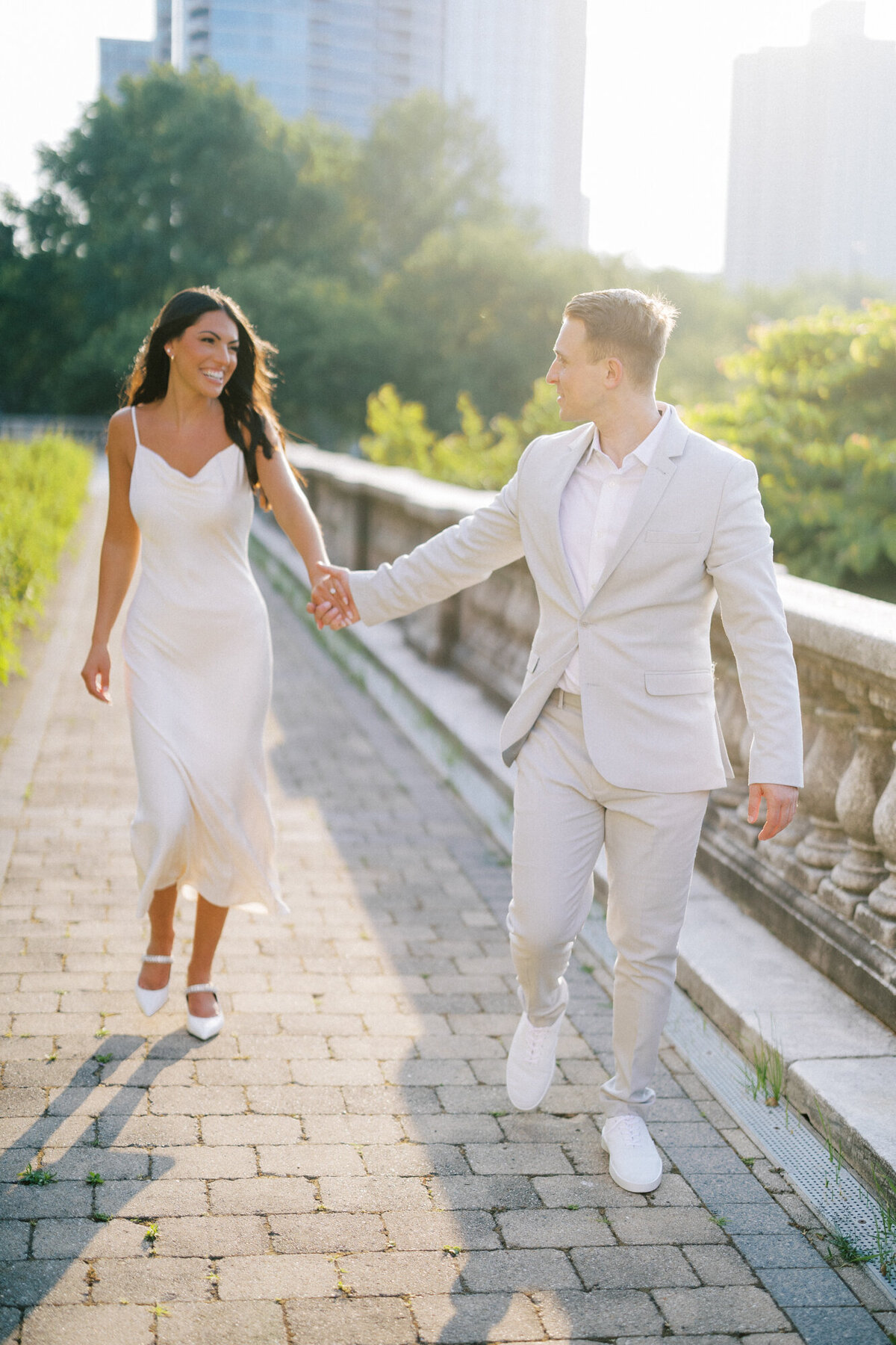 Sunset Engagement Photo at Chicago's Museum Campus