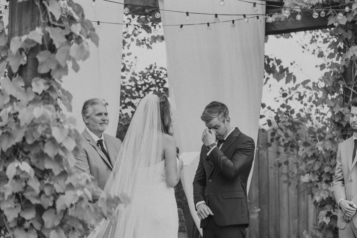 bride and groom at ceremony