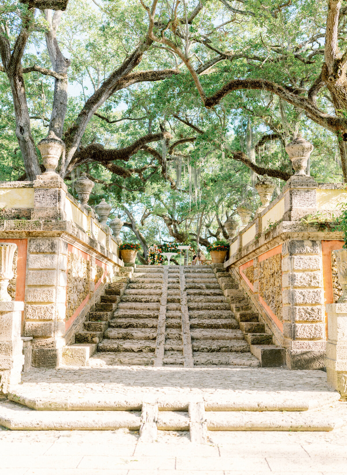 outdoor garden staircase at Vizcaya Gardens