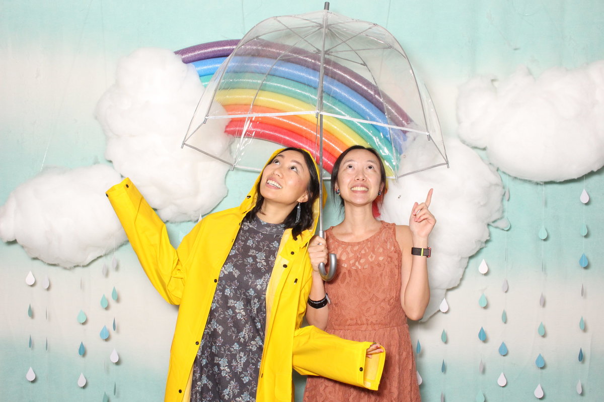 cloudy spring themed photo booth