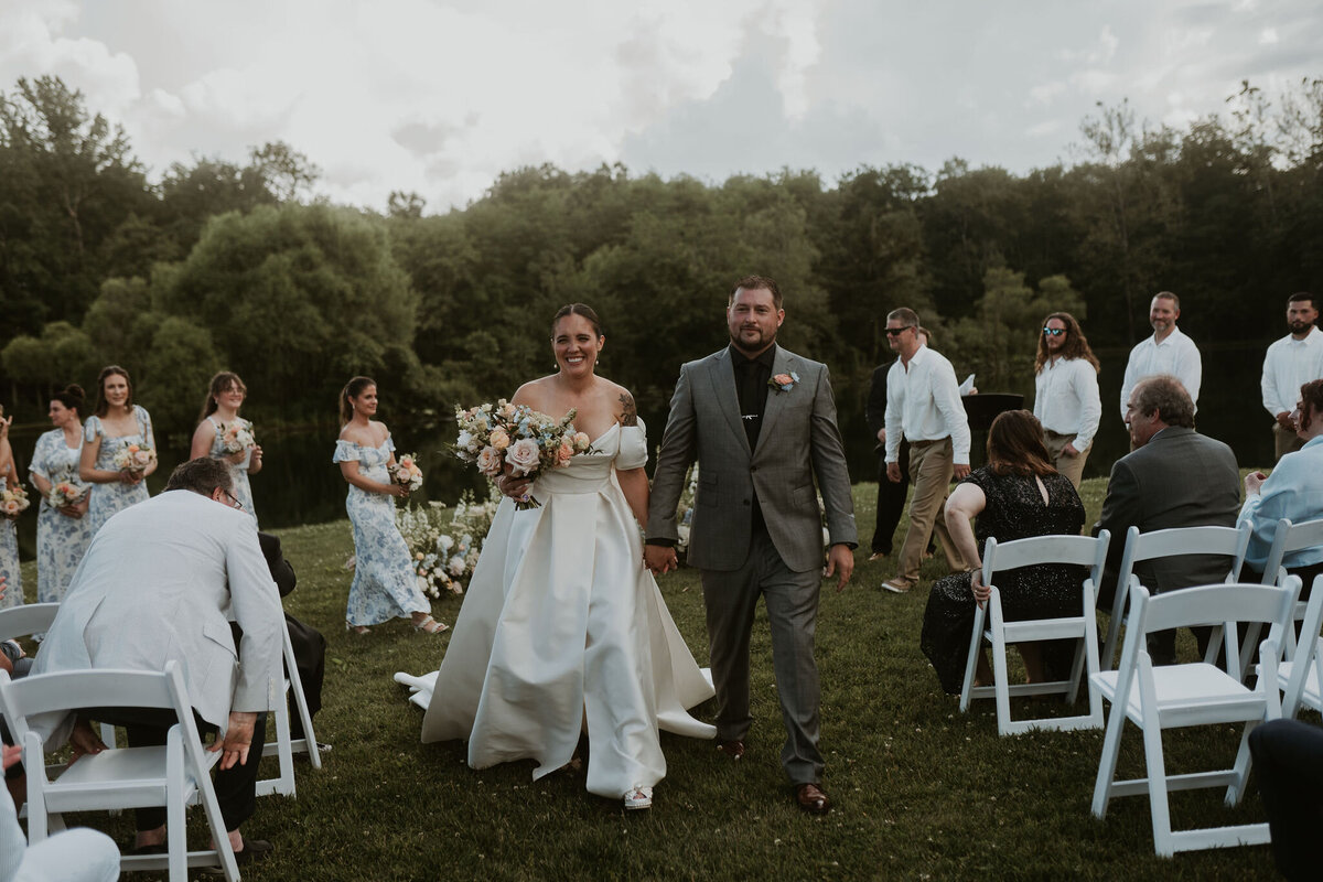 bride & groom smiling