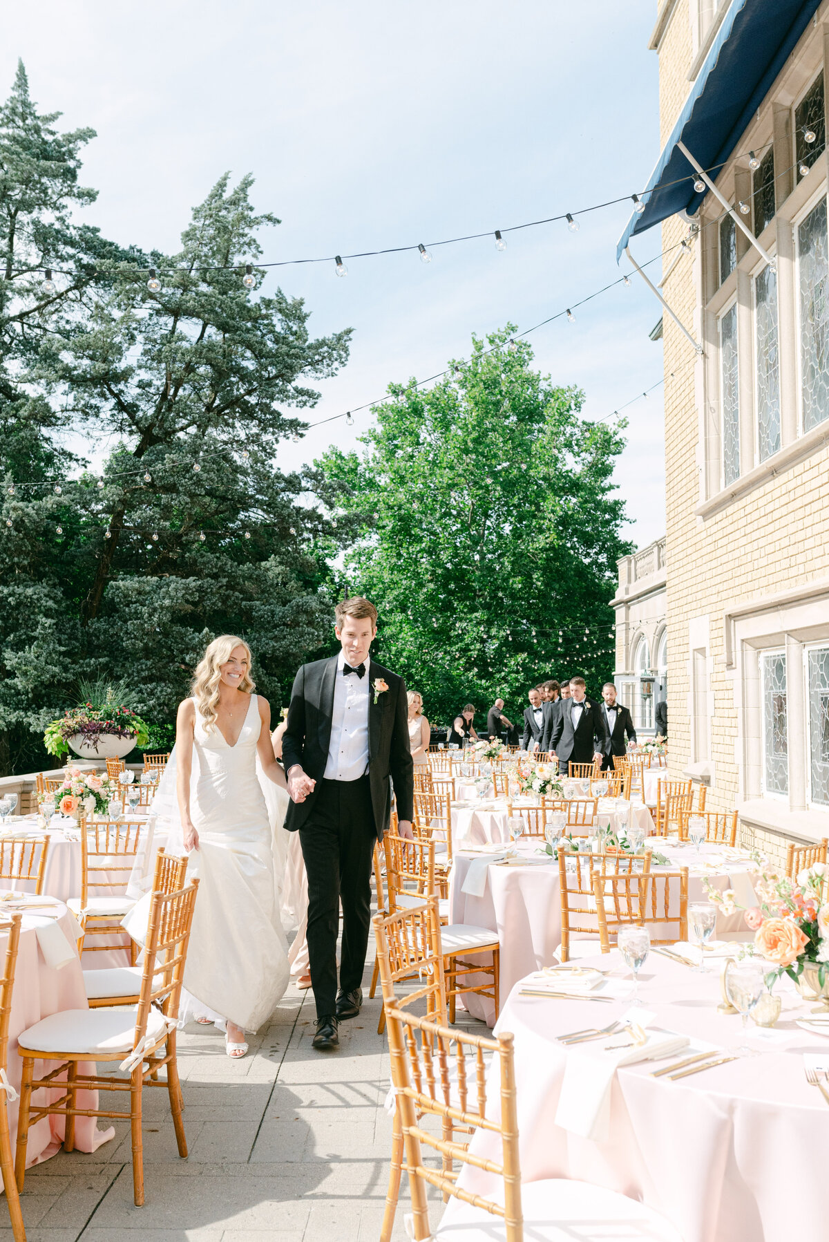 Bride and Groom looking at Reception