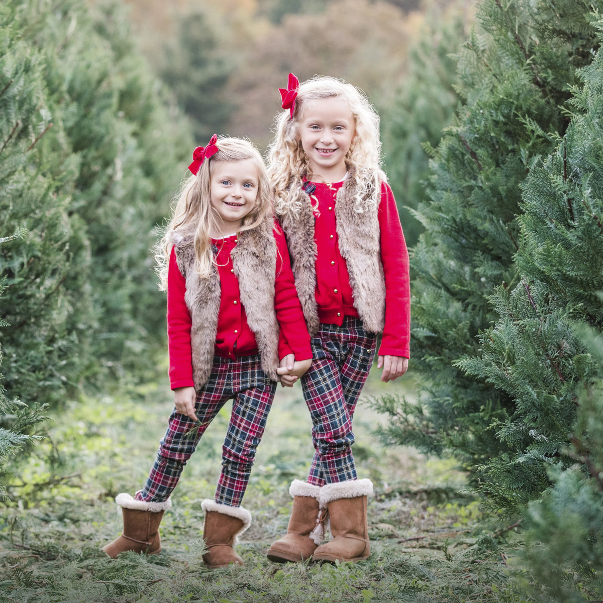 christmas sisters portrait