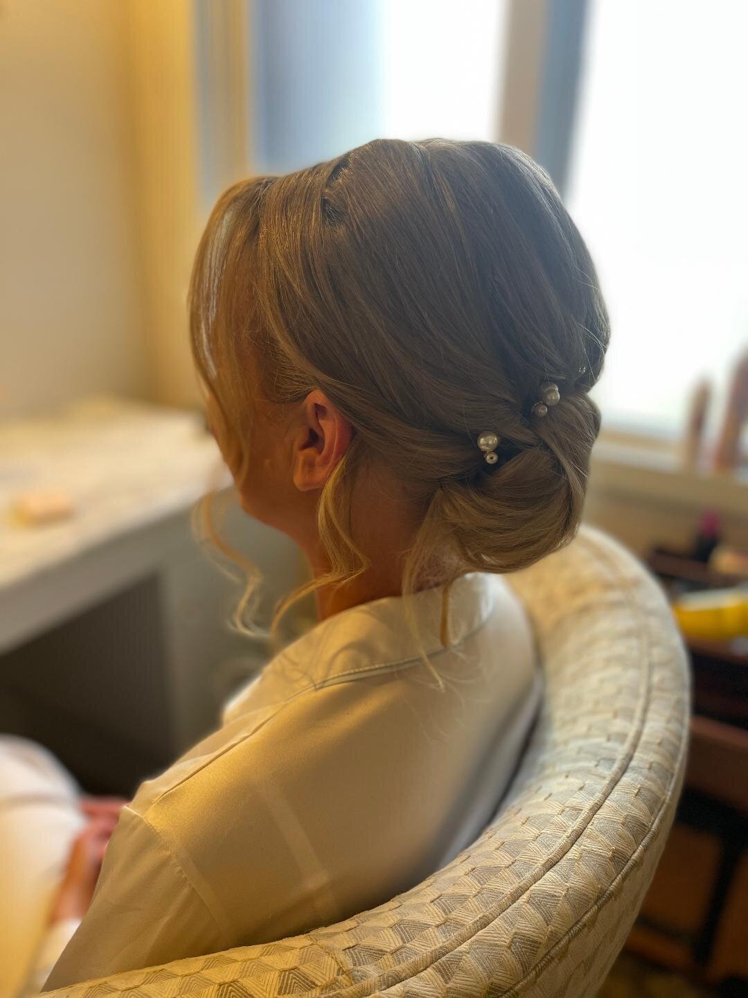 low bun with pearls