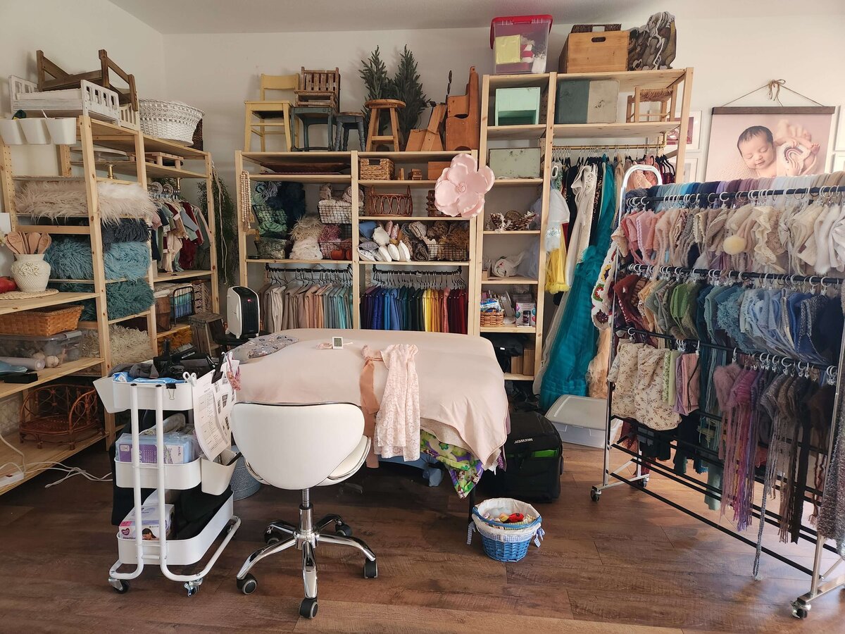 Studio props and setup at Jennifer Brandes Photography.