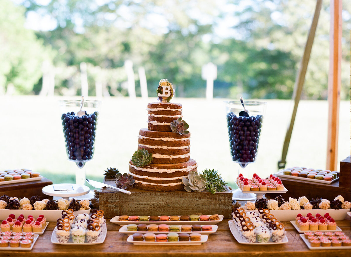 Dessert table at Bourne Farm wedding
