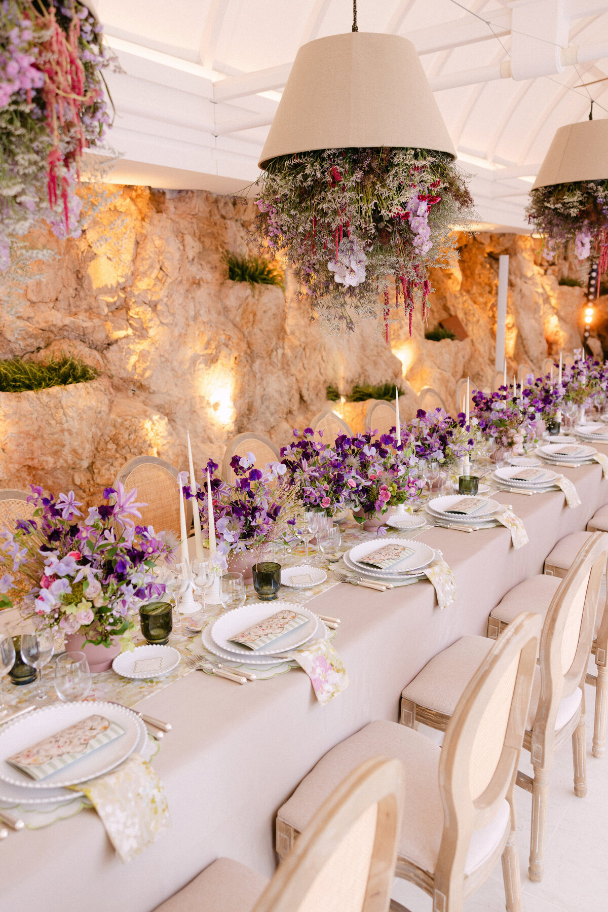 Romantic Tableware & Decoration wedding at le Grand Hotel du Cap Ferrat, A Four Seasons Hotel
