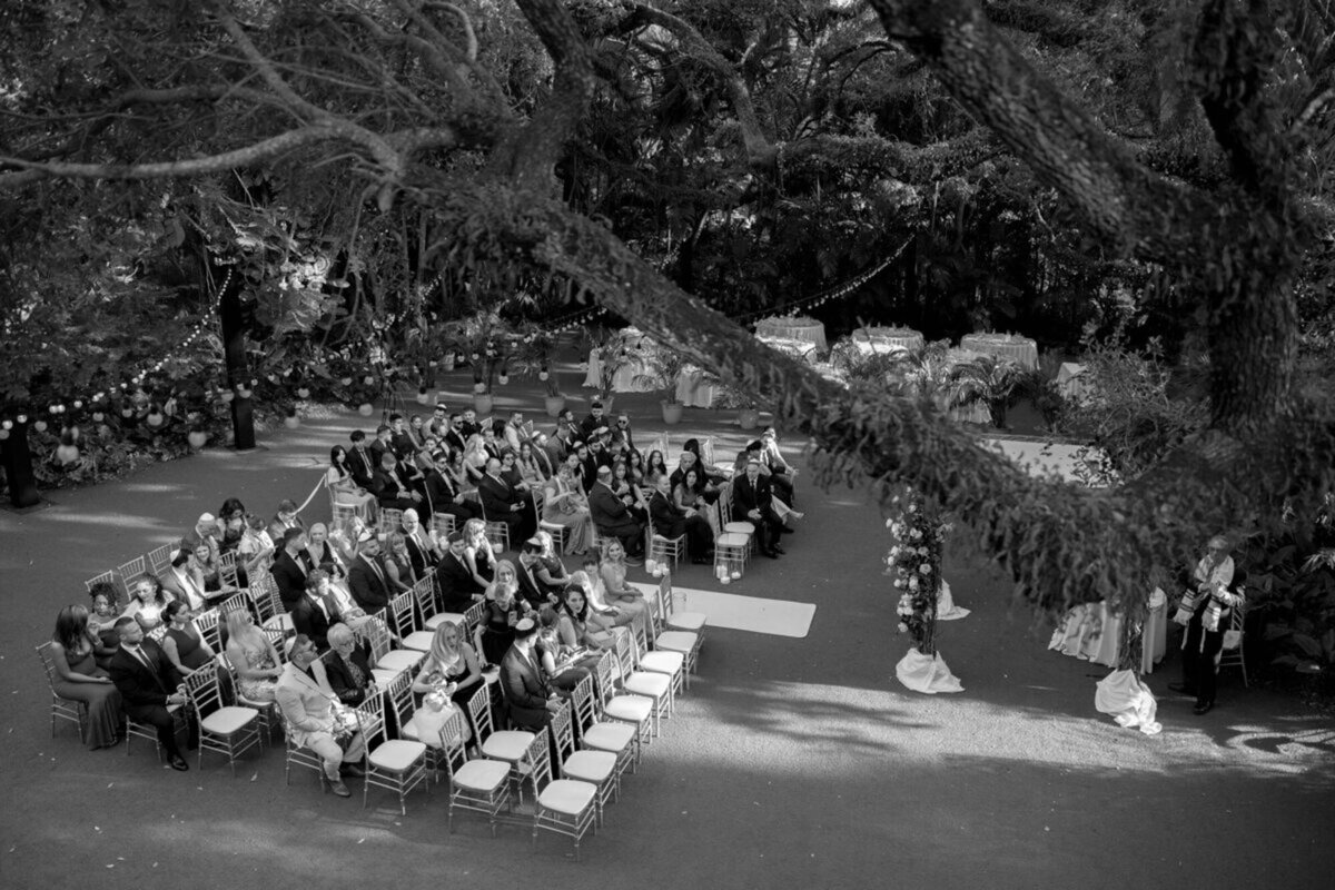 Black and white of wedding reception taken by orlando wedding photographers Marissa Nicole Photography