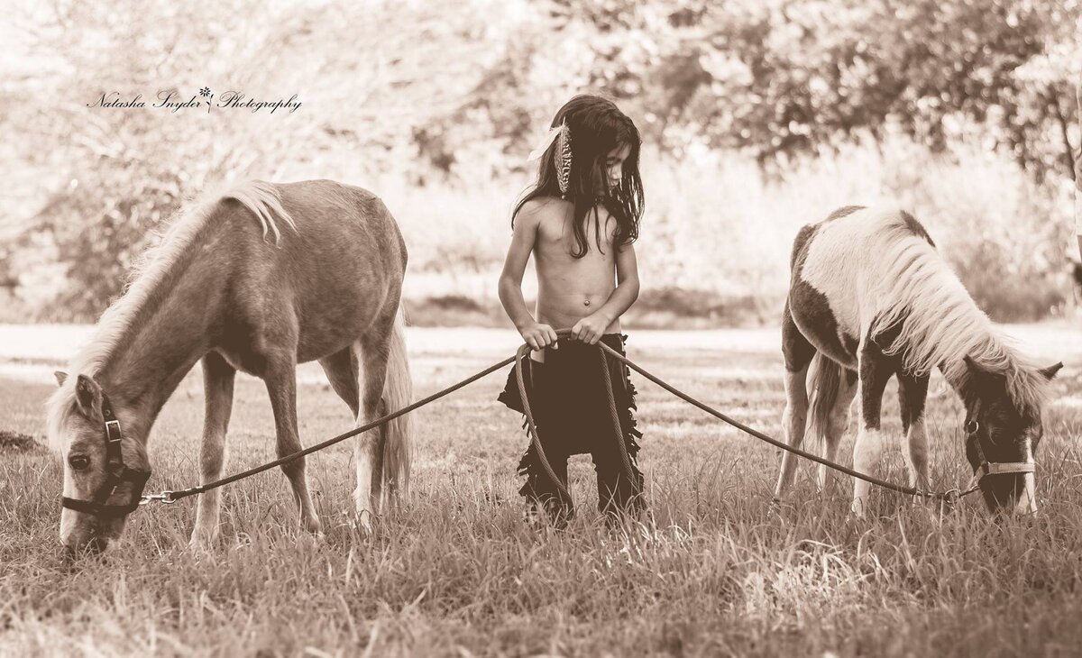 native american boy with horses santa fe texas photographer