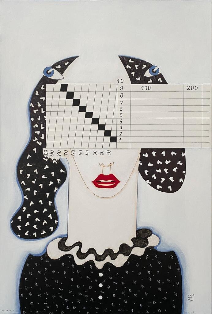 53_Milorad_Krstic_Paintings_A_Girl_Good_at_Math_80x120x4cm2023