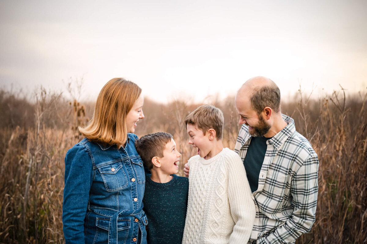 family laughing together