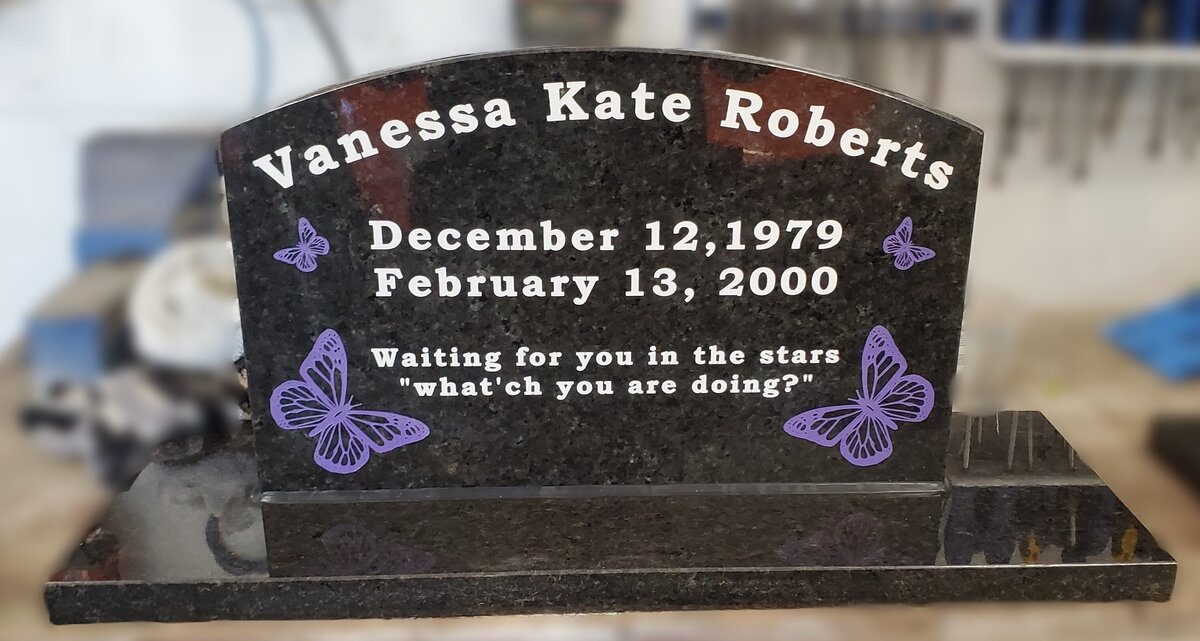 butterfly custom engravings for headstones prince albert