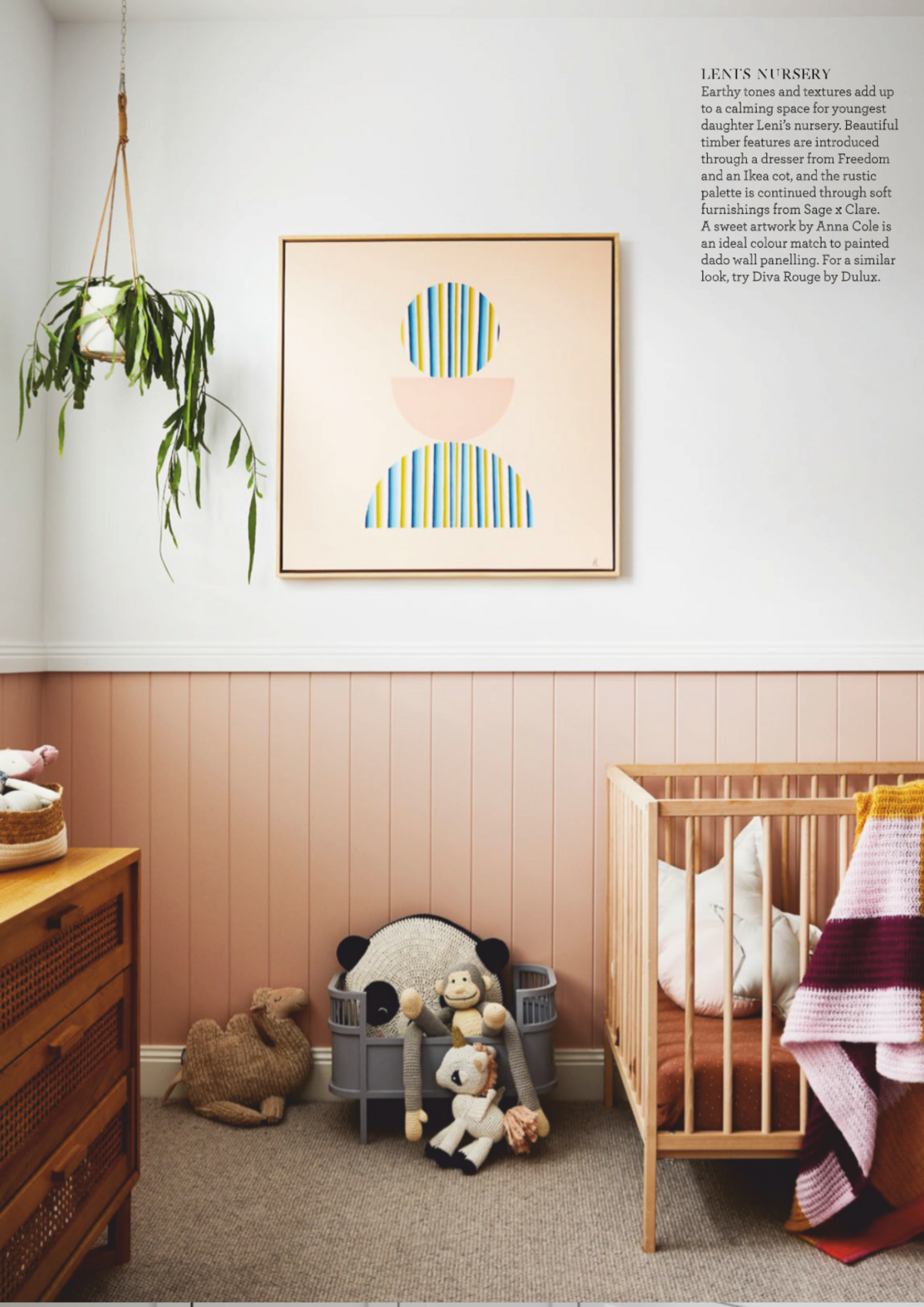 A nursery beautifully designed and styled by Lisa Hunter in Melbourne