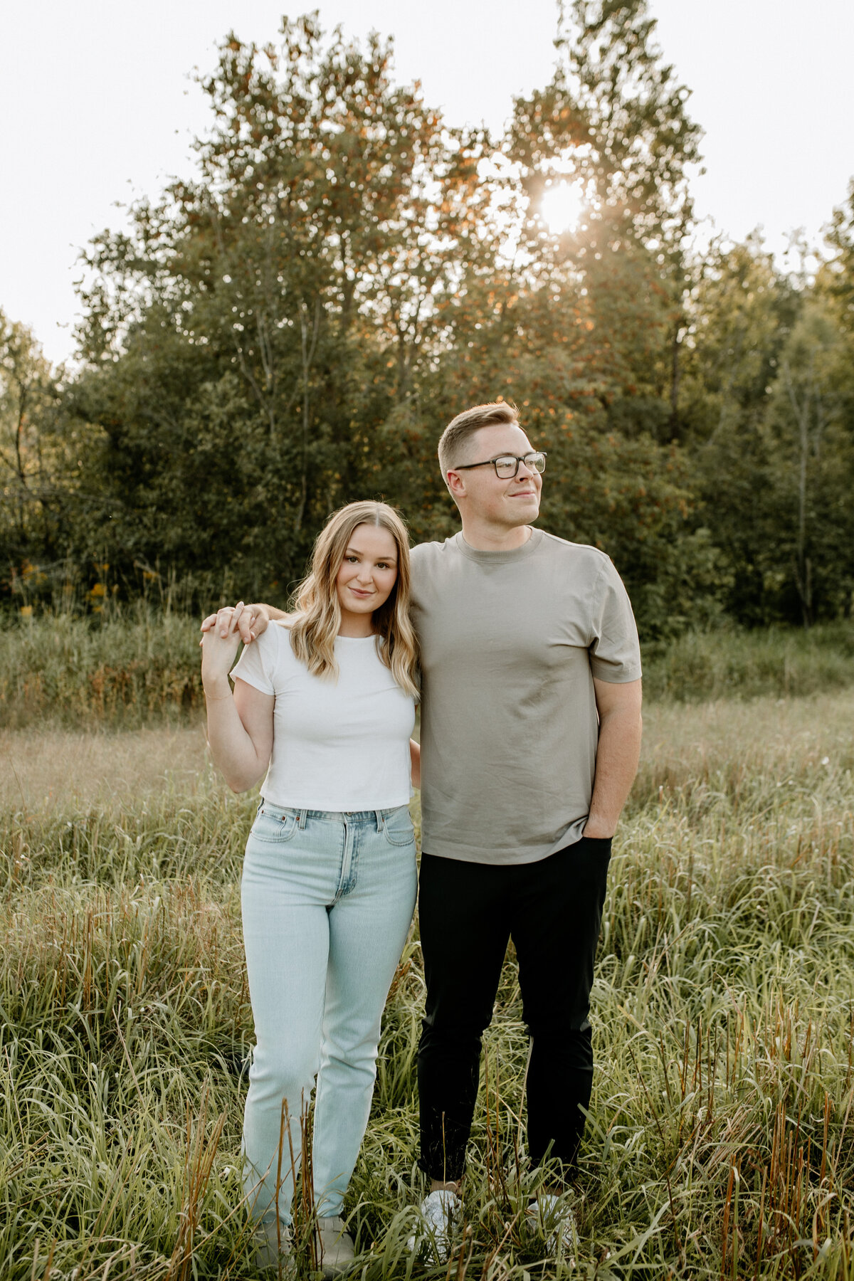 Casual country engagement photos in Northern Minnesota