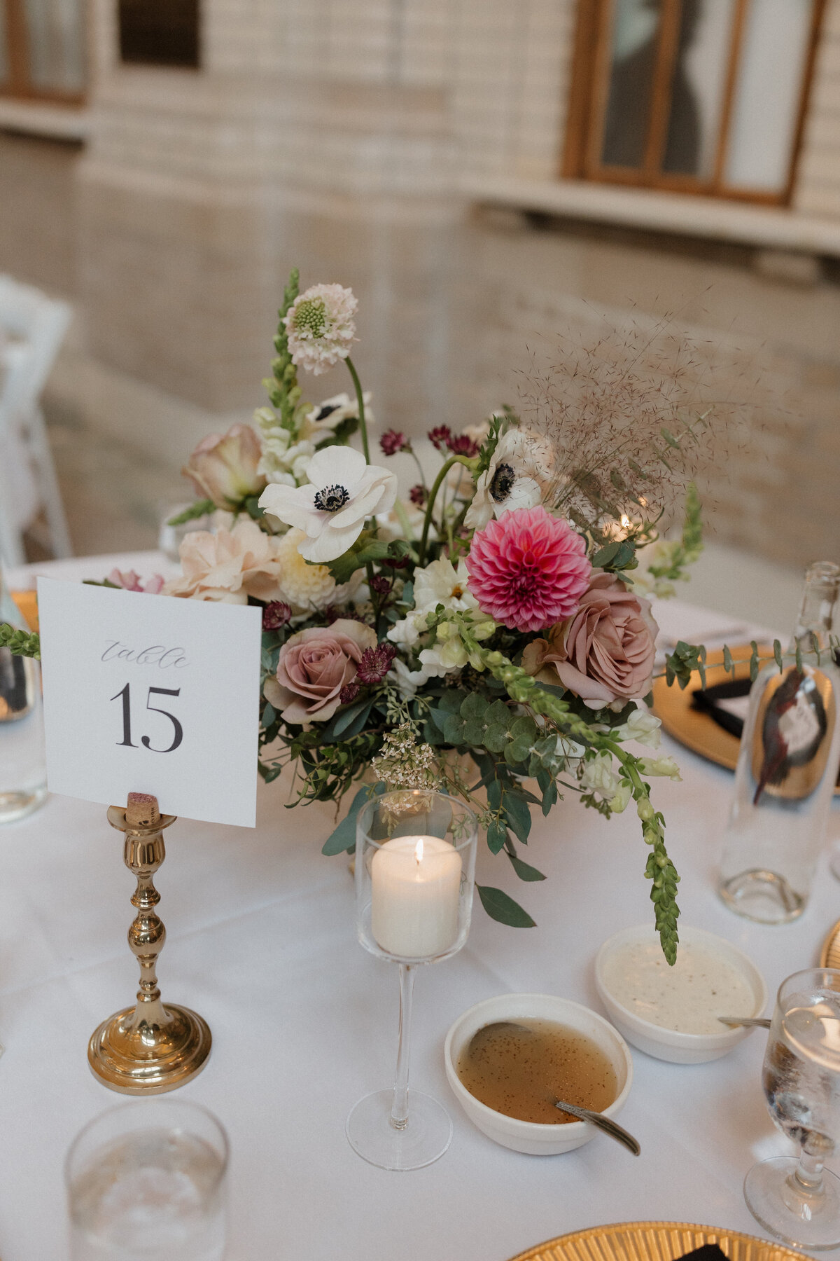 Indianapolis wedding photography reception detail flowers