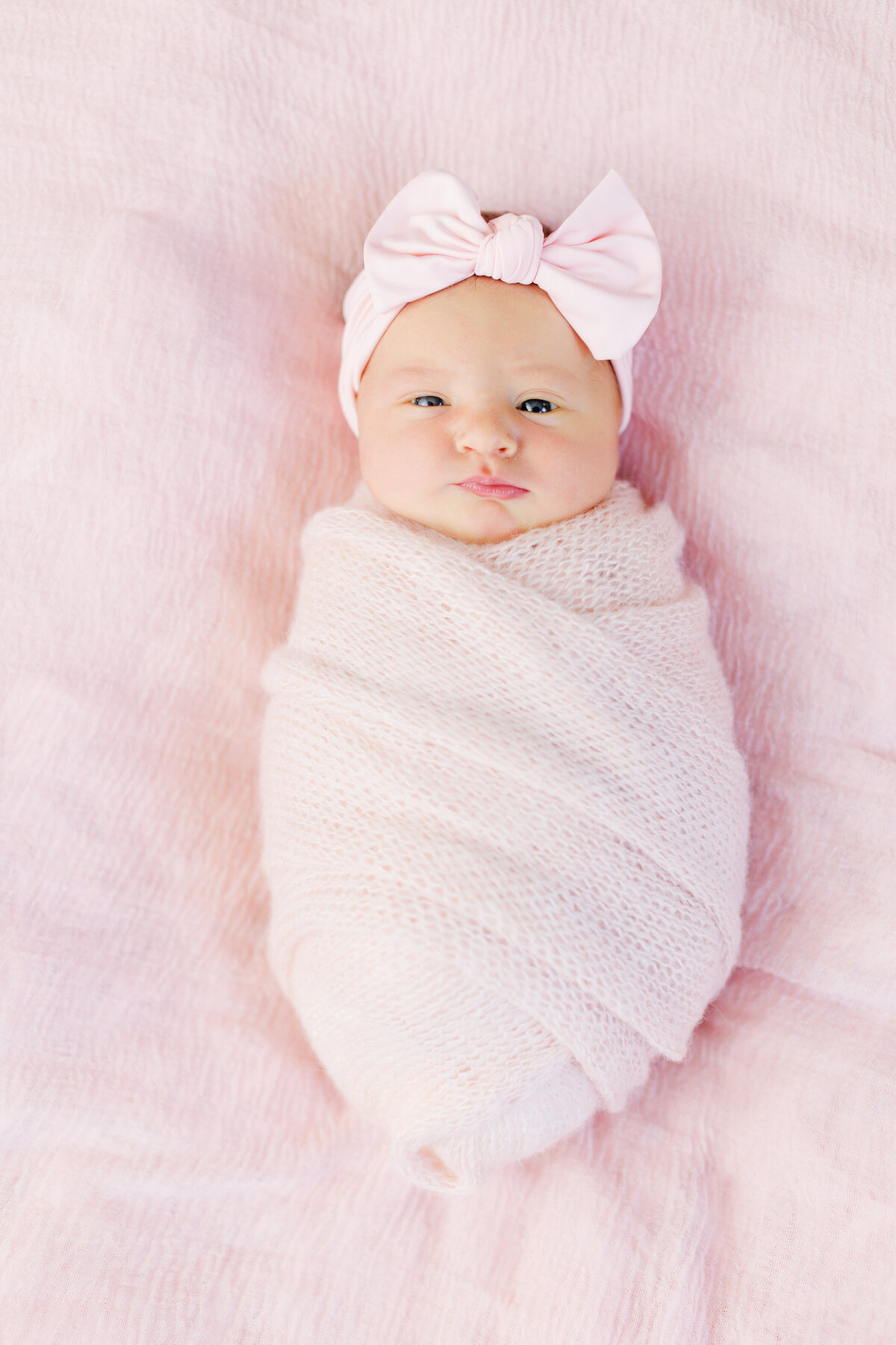 Newborn wearing pink in San Marino, Pasadena