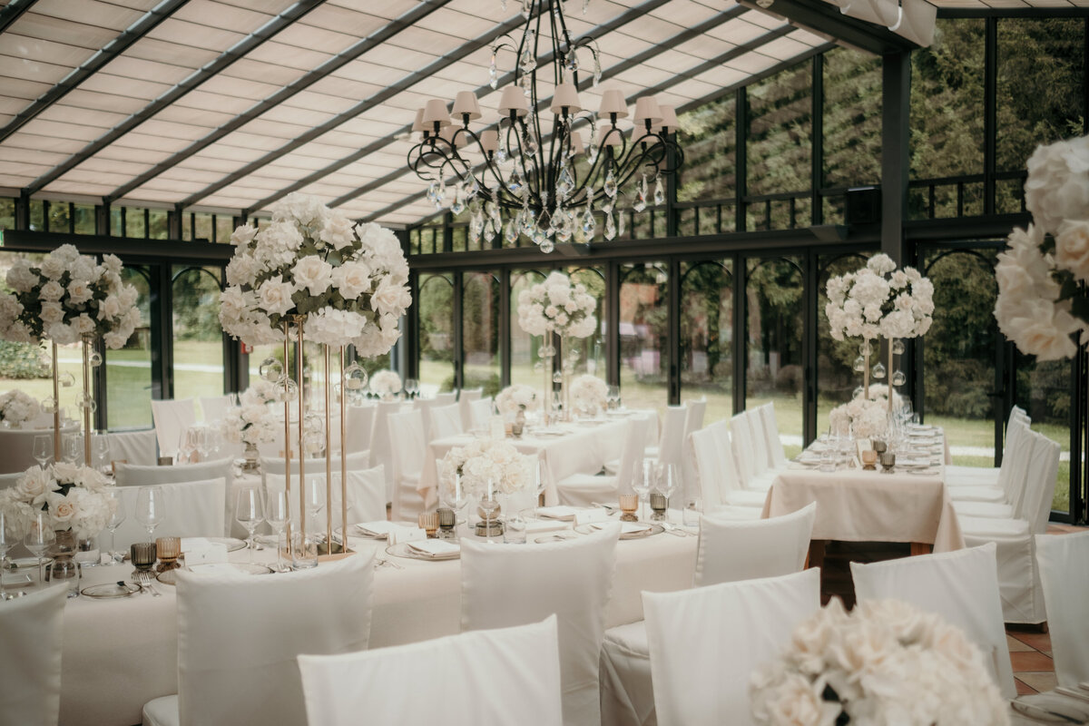 The wedding decoration at the location.