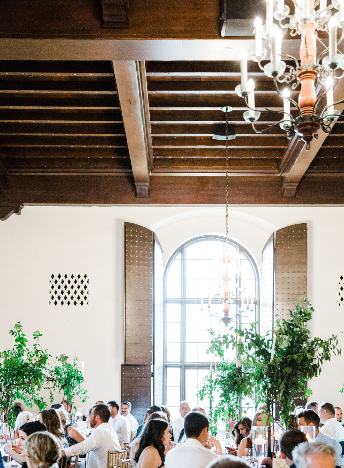 Tall branching green table arrangements