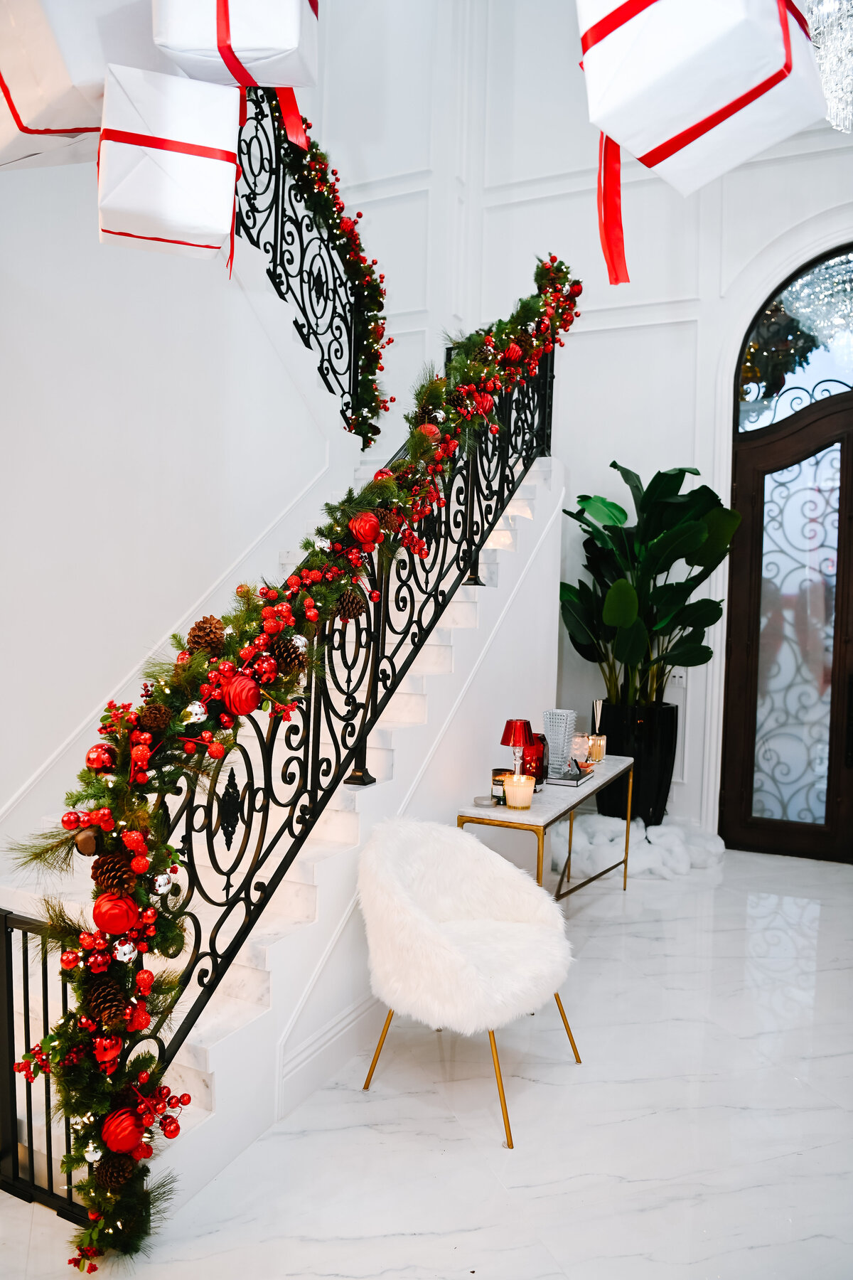 Luxury holiday decor installation by The Works Collective | immersive seasonal event design for a private residence.
