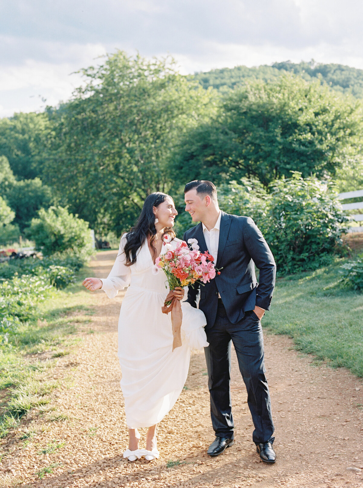 Michela Watson Photography Michela Brooke Photography Modern Garden Wedding Old World Dress Flower Farm Romantic Blue Ridge Mountains Natural Organic Timeless-47