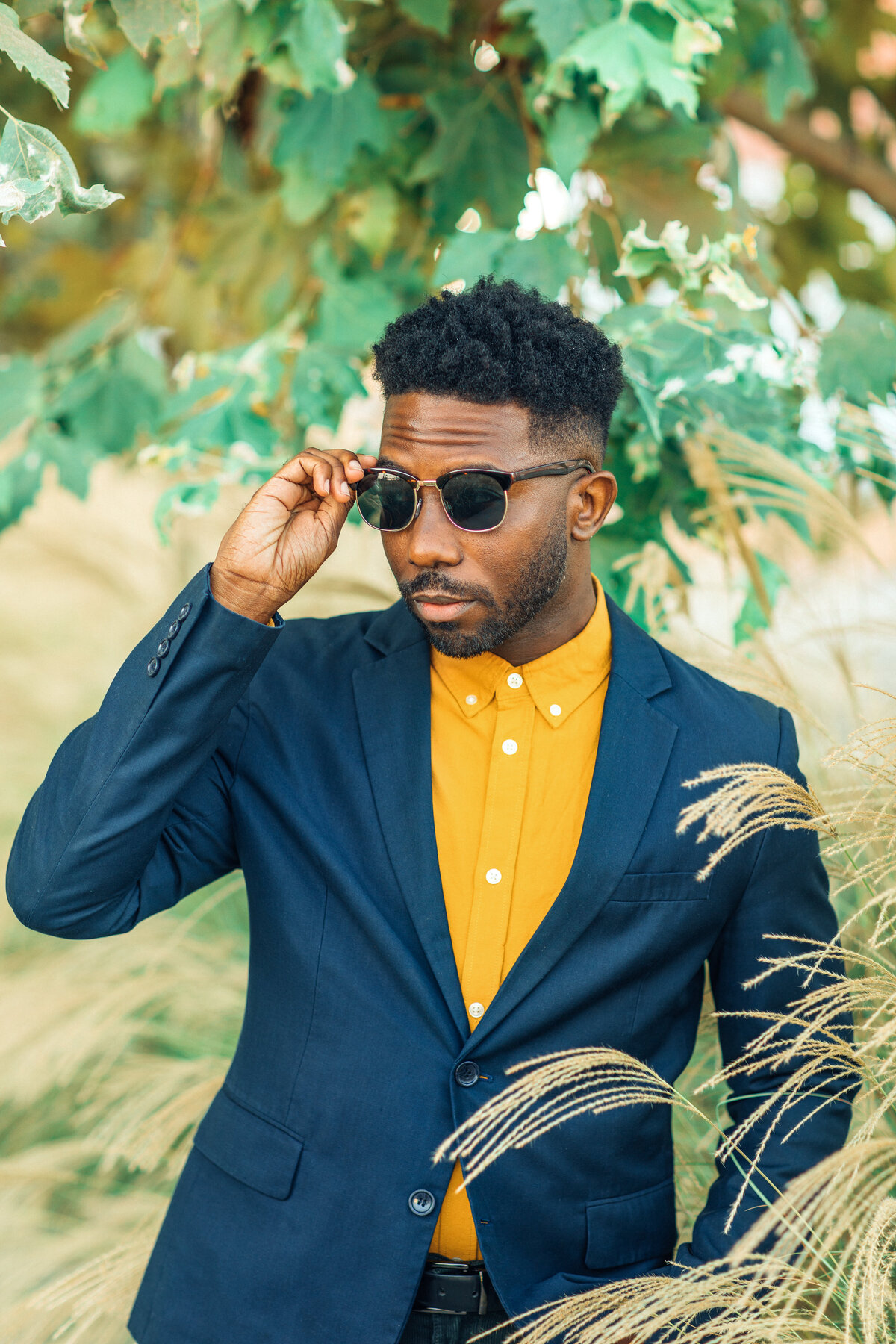 Portrait Photo Of Young Black Man Wearing Sun Glasses Los Angeles
