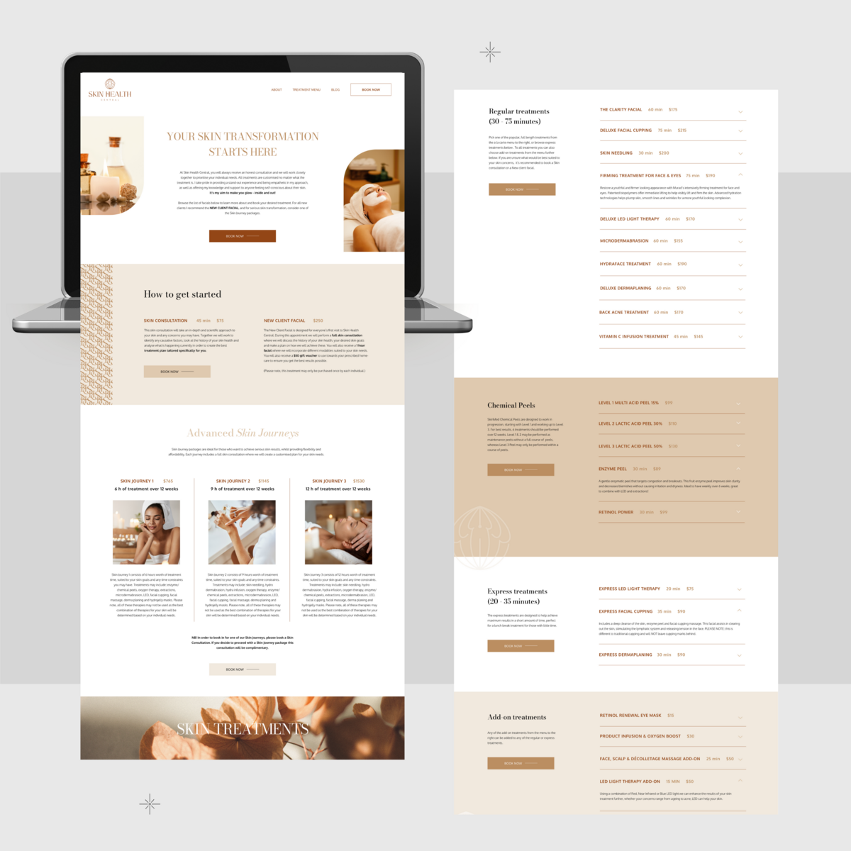 Design of a beautiful website for a skin clinic