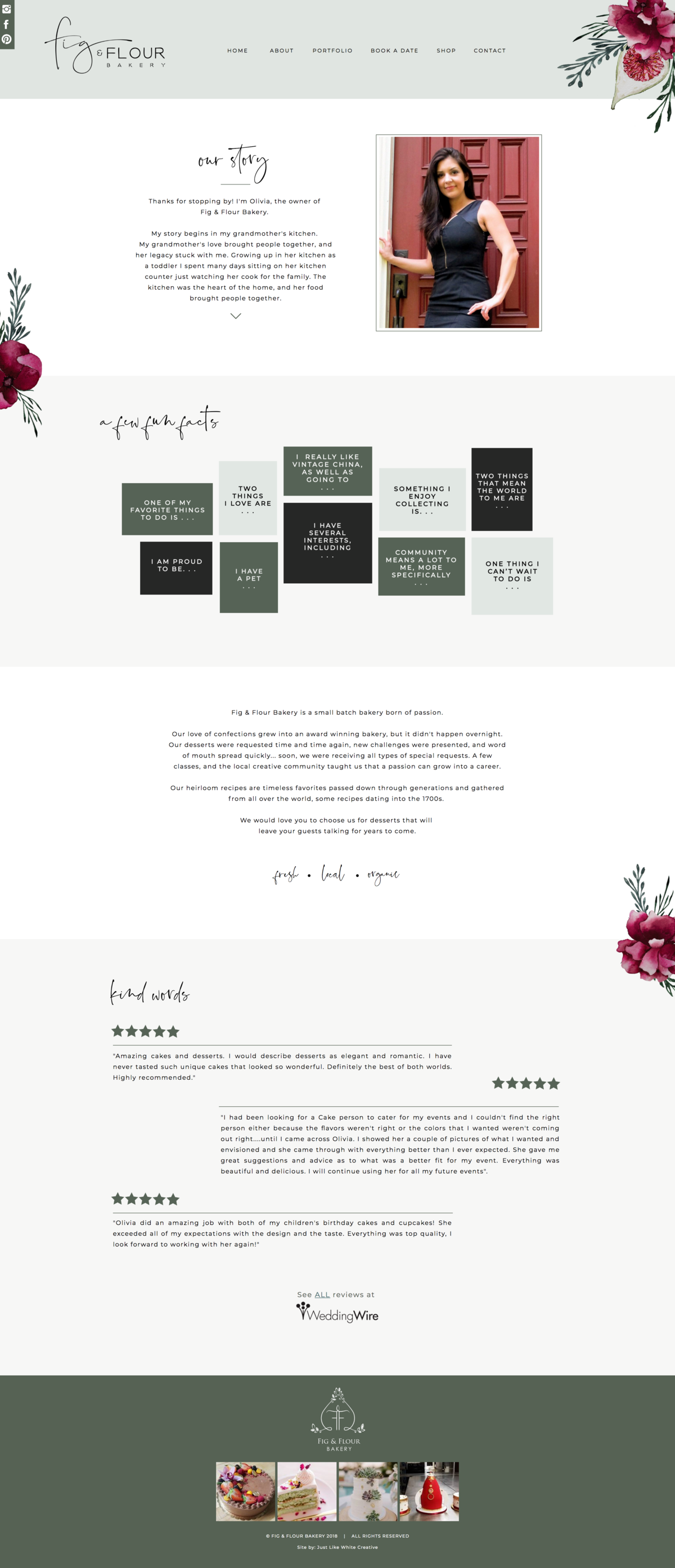 Flowery web design by Tribble Design Co.
