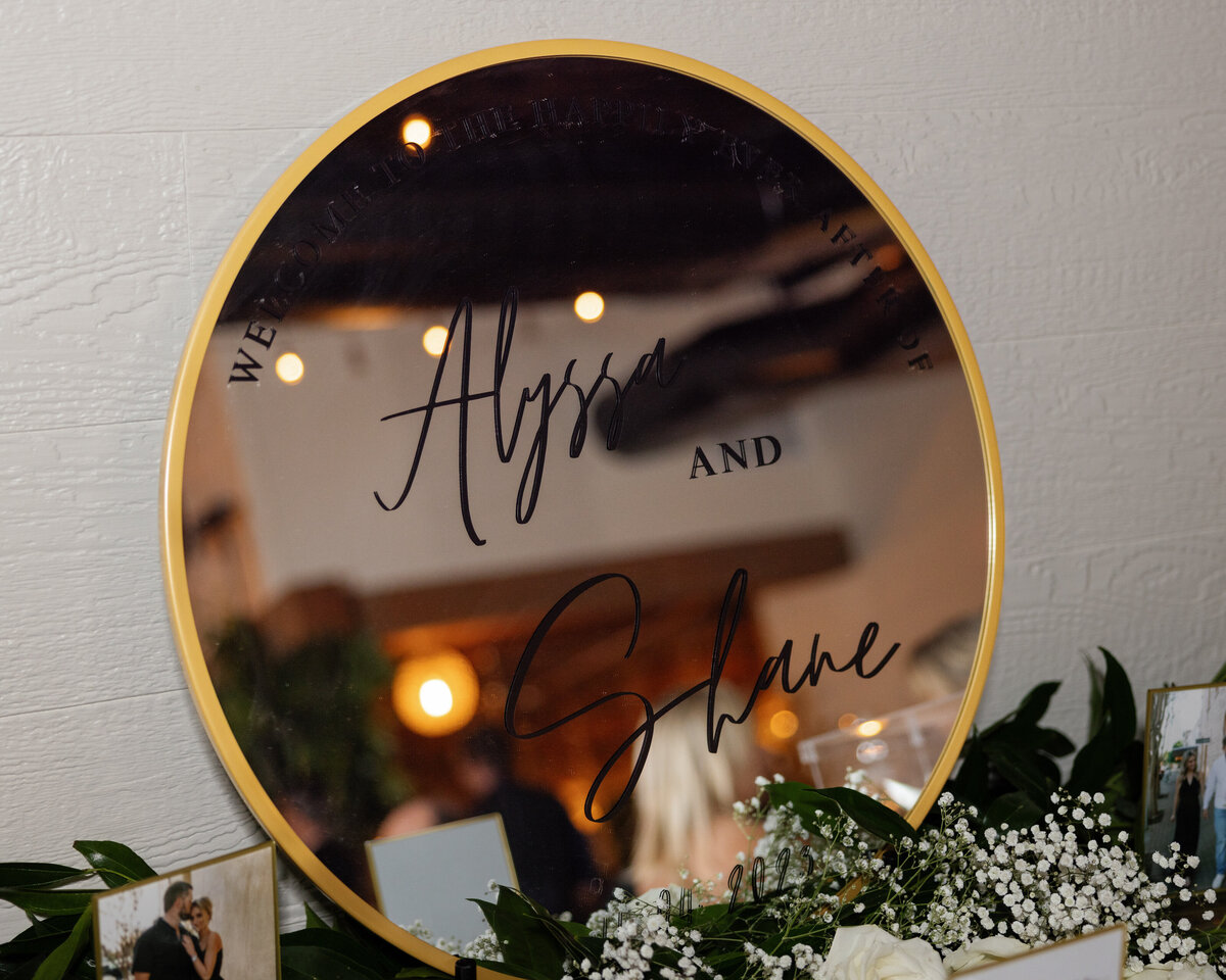 mirror wedding sign