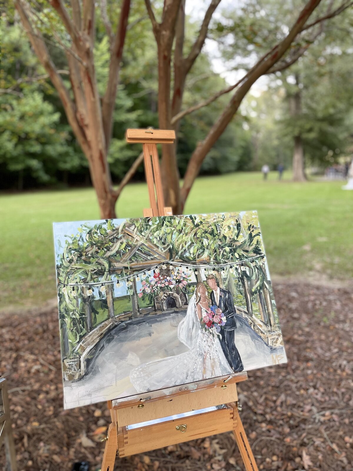 Miriam Shufelt Art live wedding painting, Mississippi