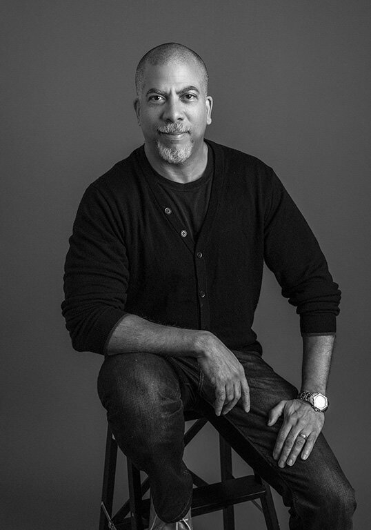 Black man portrait in studio.