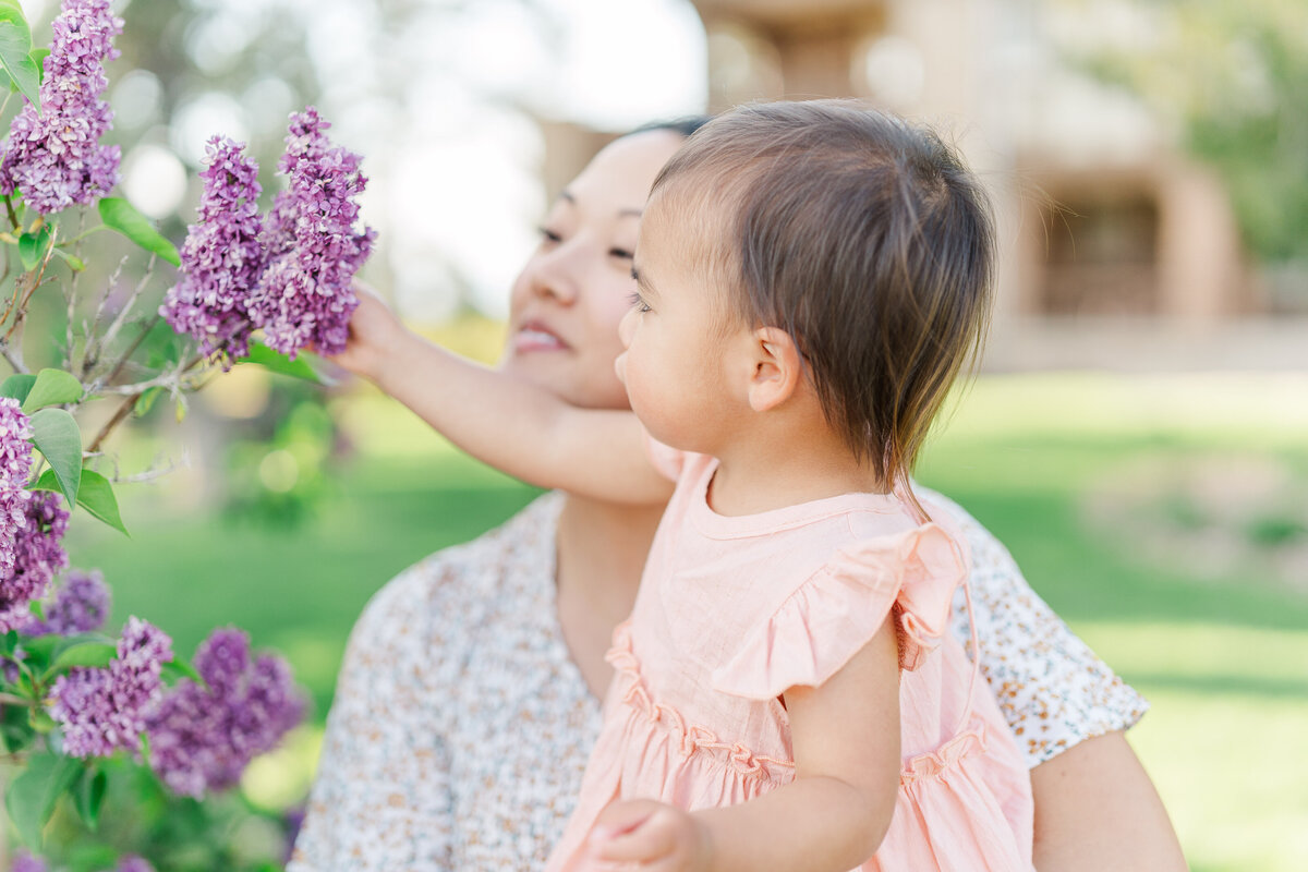 Spring Lilac Family Portraits Highlands Ranch Mansion Flowers Romantic Light and Airy Elena Spraguer Photography0037