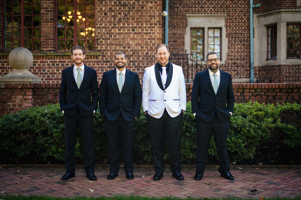 Black and White Groom and Groomsmen suit