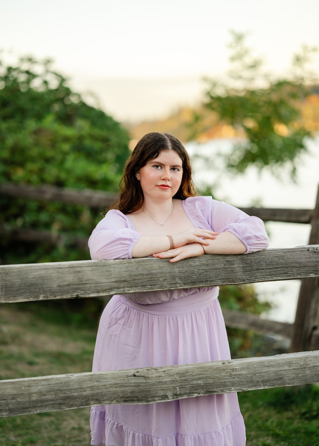 mercer island high school senior at park sunset