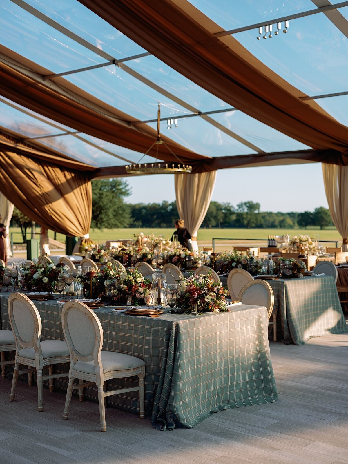 Custom tented wedding celebration with fall Ralph Lauren vibes at private polo farm in Aiken, South Carolina by Sarah Bradshaw_0200