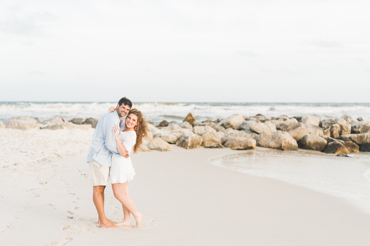 Engagement photoshoot on a beach in Alabama