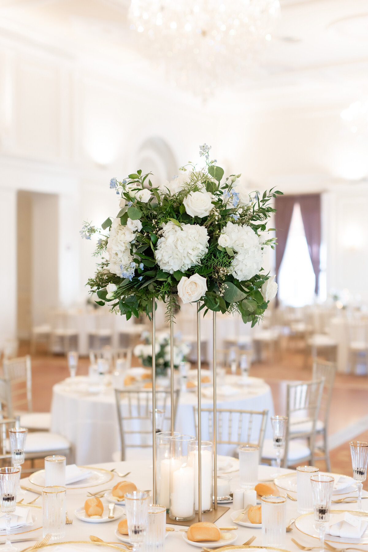 university club weddings floral centerpiece