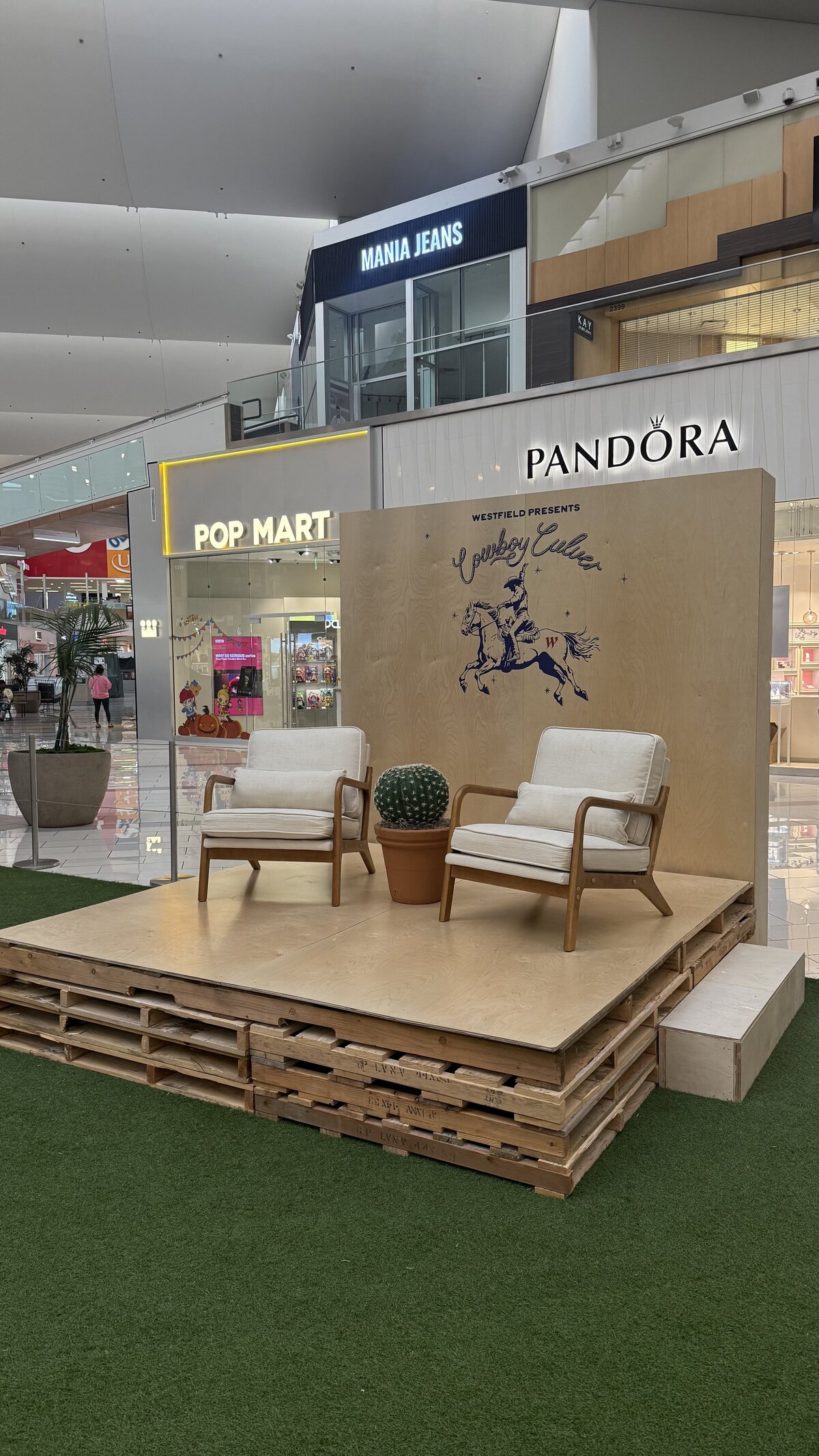 Westfield Saloon themed installation by The Works Collective | experiential event build in Culver City, California.
