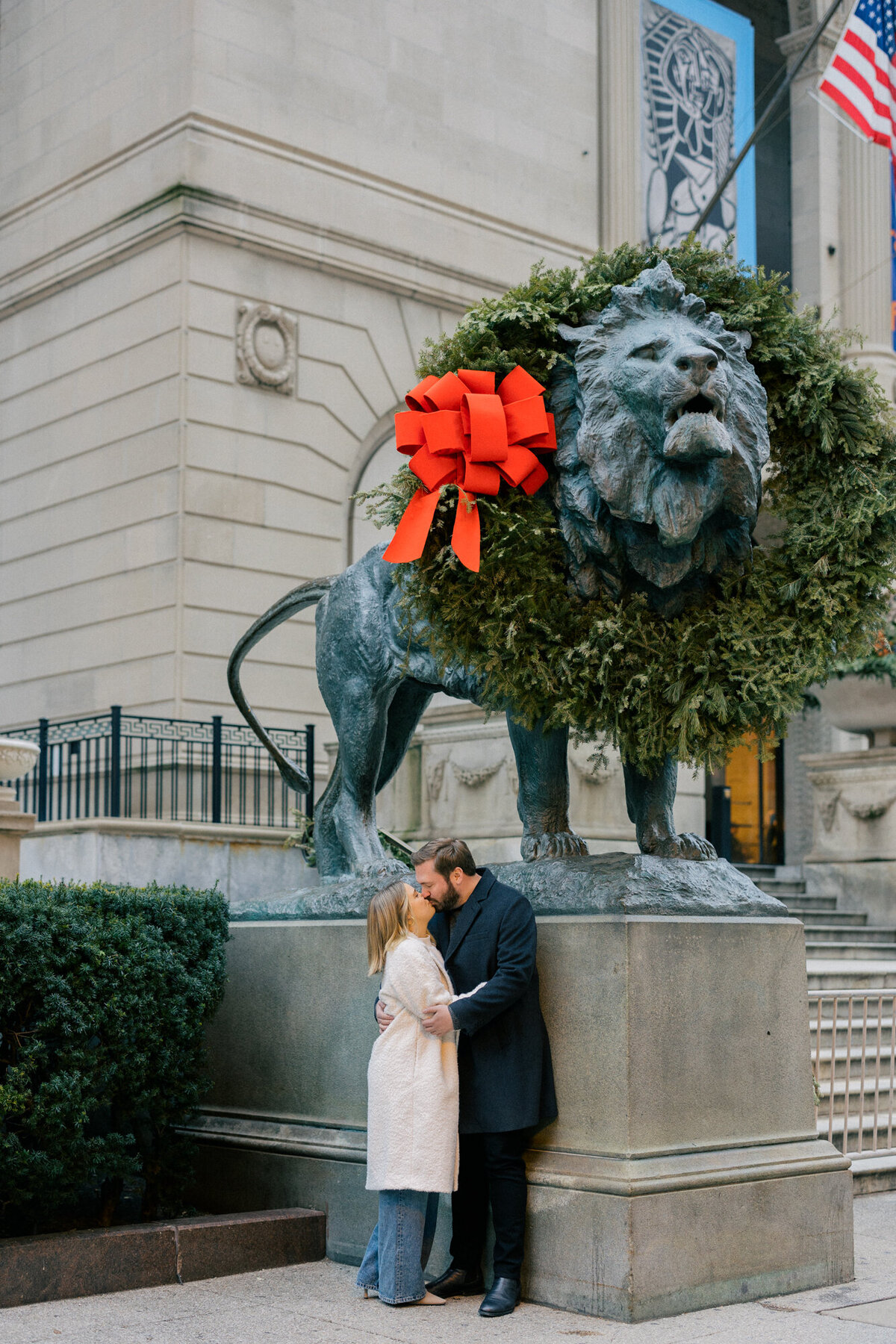 Christmas Engagement Photo in Chicago