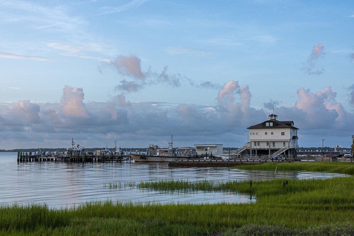 Charleston boathouse on the Cooper River.