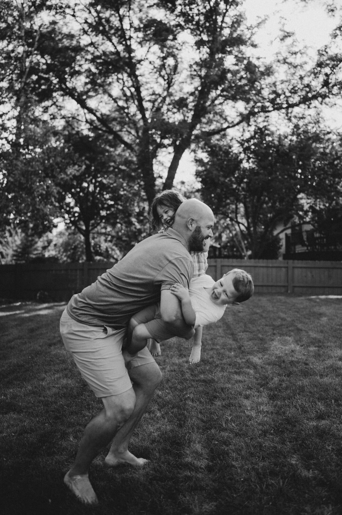 Dad playing with kids