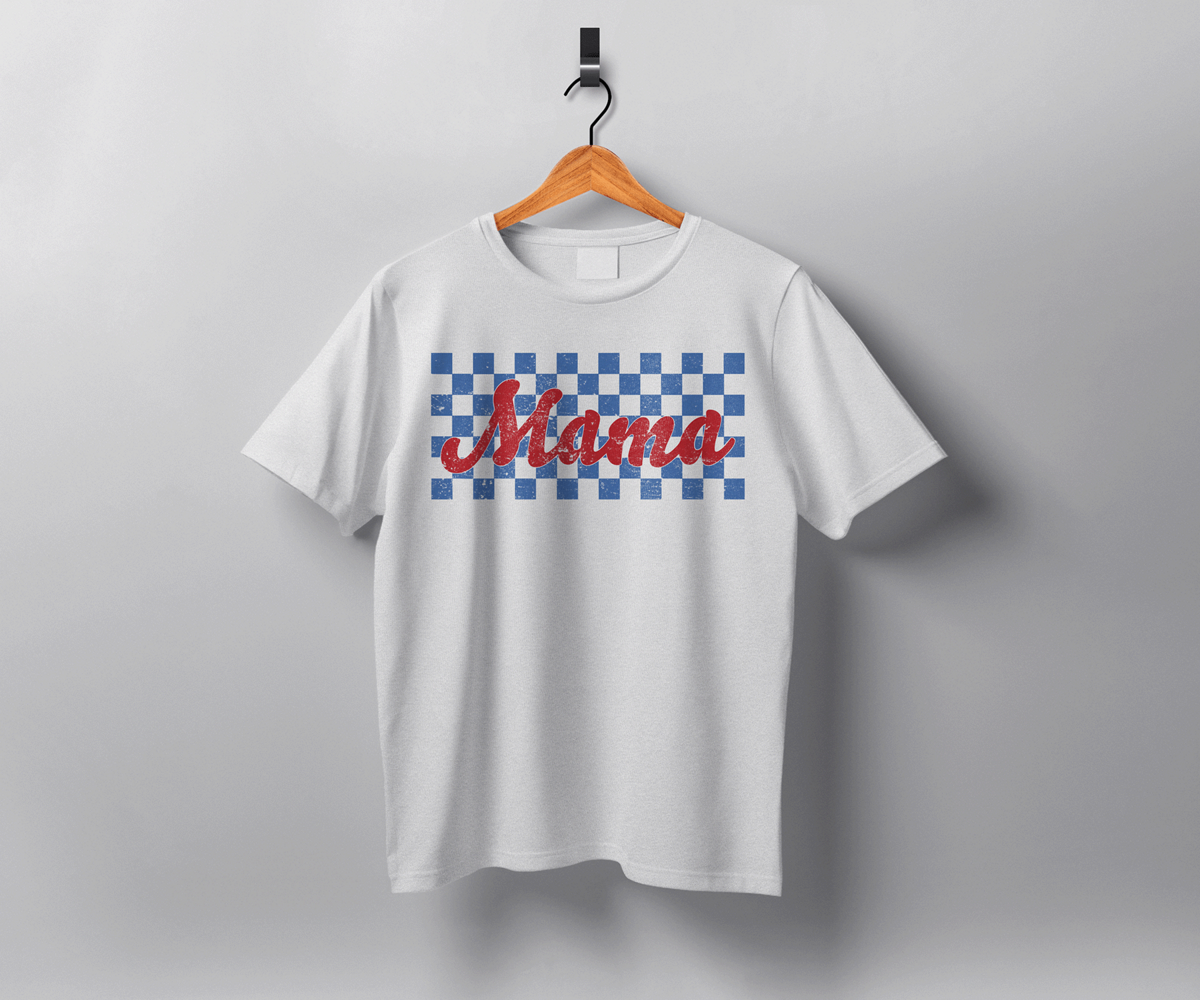 Mama Vector Artwork on a T-Shirt Mockup