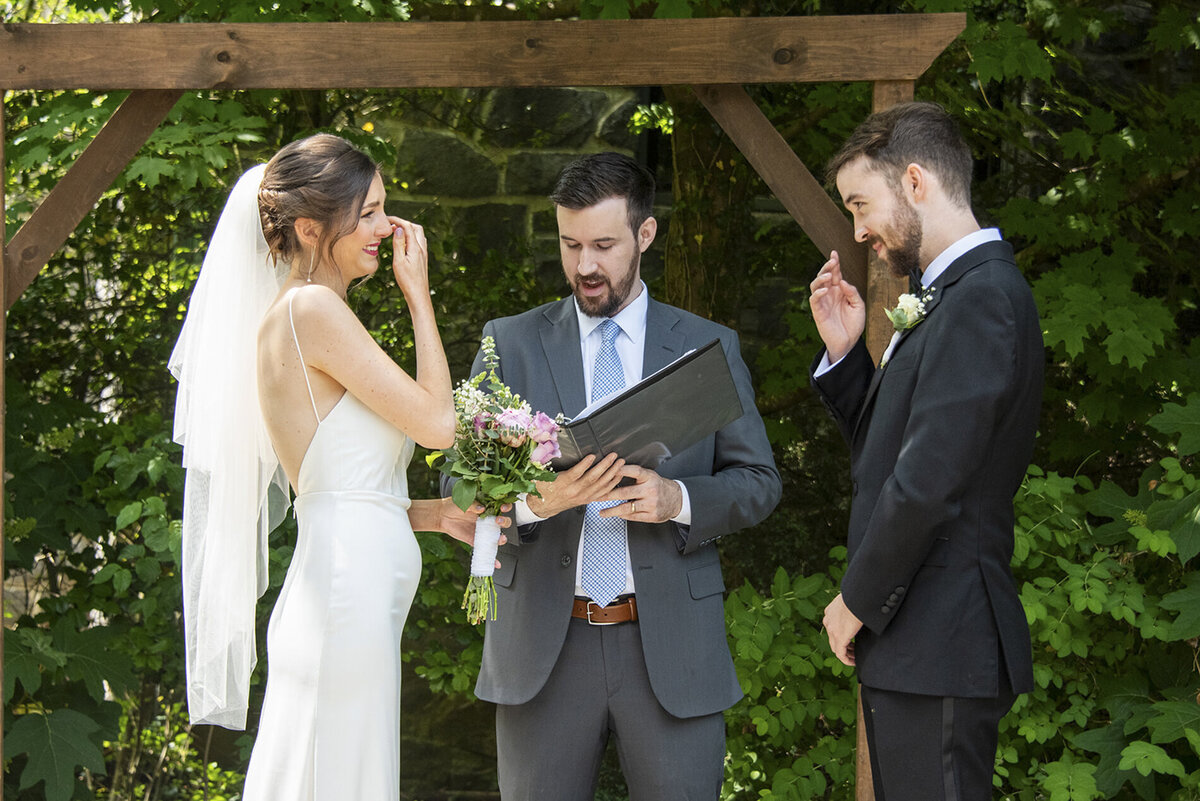 Couple during wedding ceremony at Homewood Asheville