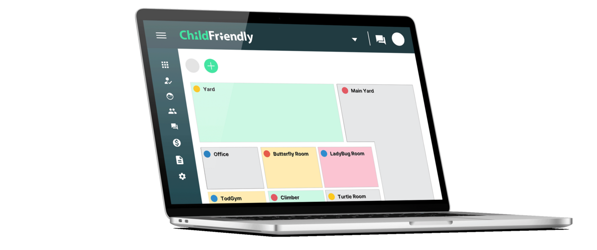 Daycare building layout on childcare software app.