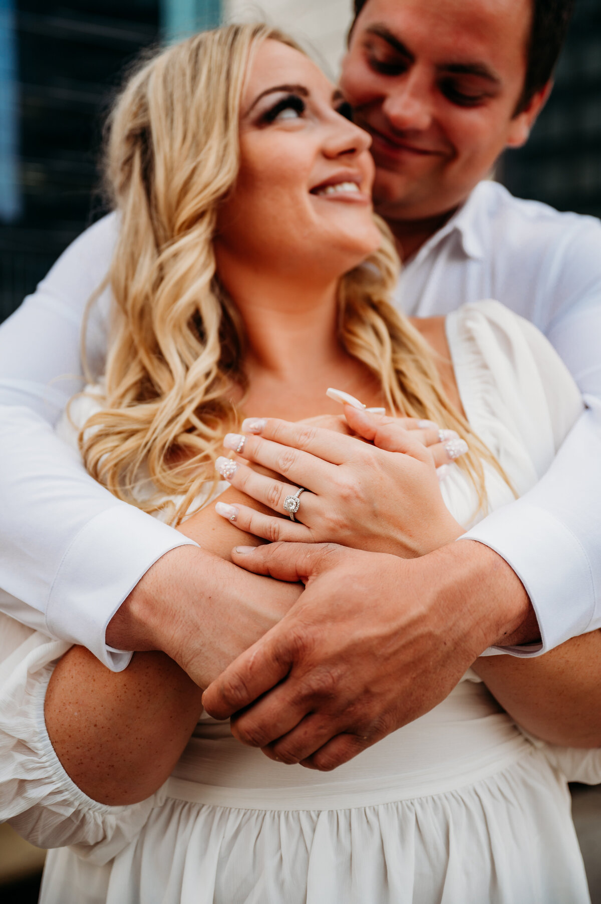 romantic engagement session in downtown edmonton