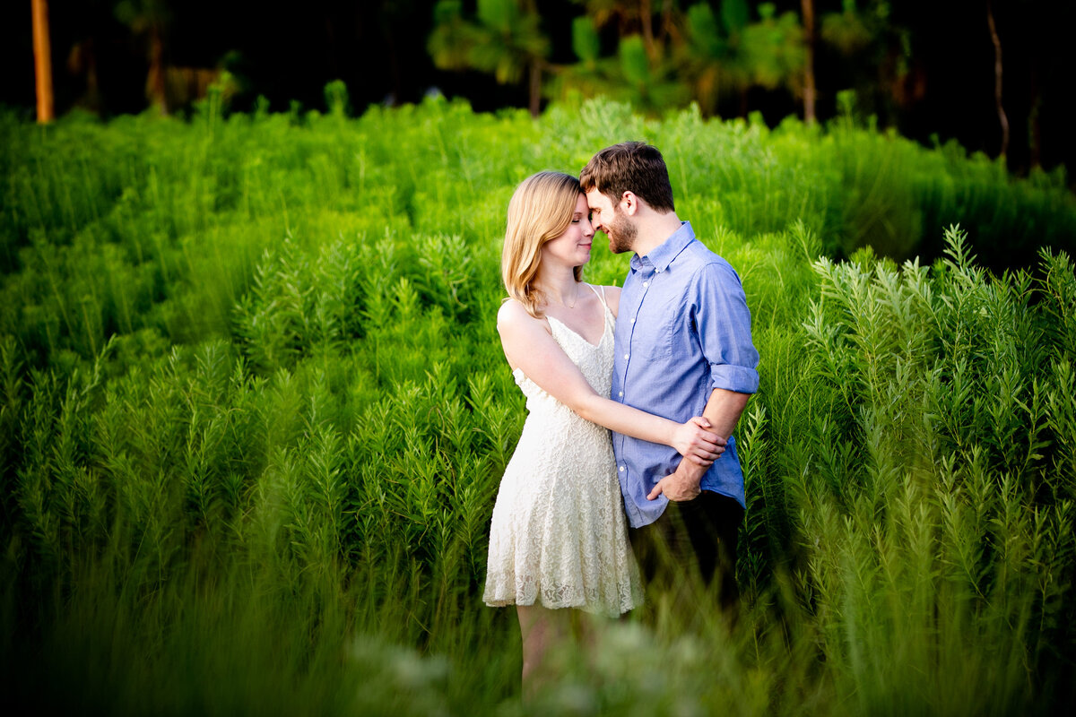 An engagement session in the lovely park and grounds at NCMA in Raleigh