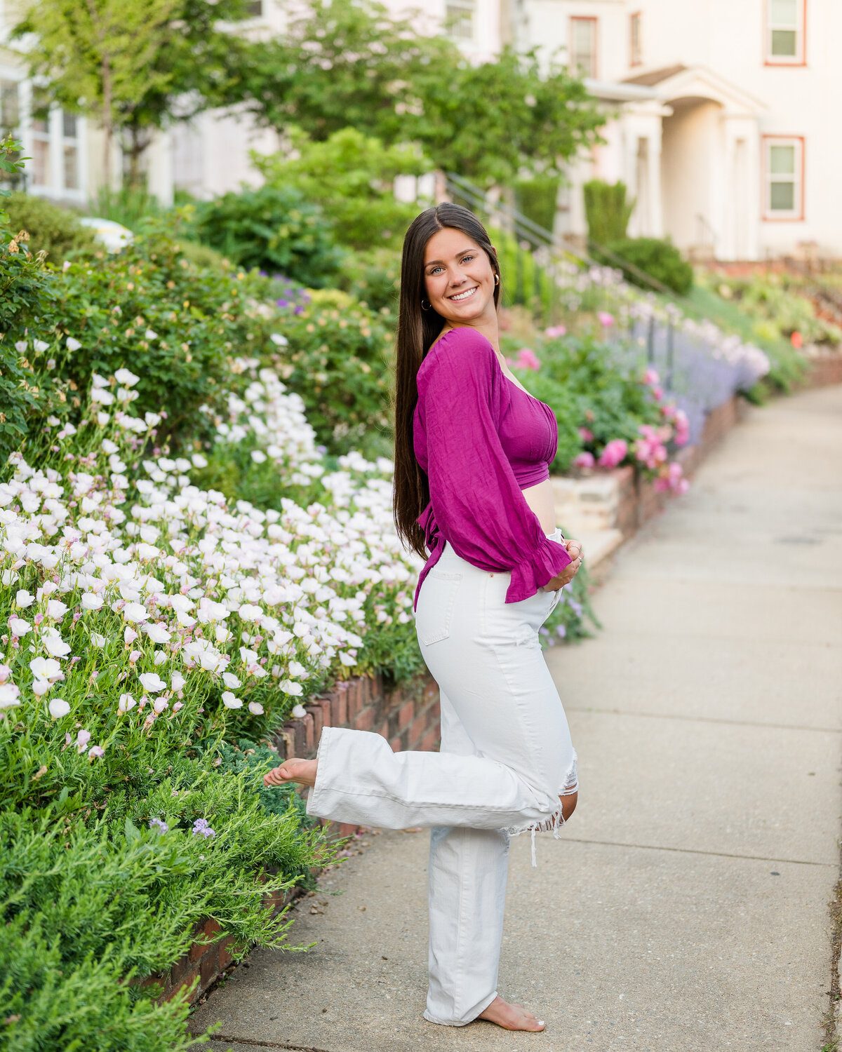 city sidwalk senior portrait-1